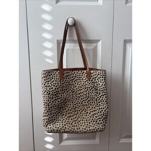 MADEWELL The Medium Transport Tote Leopard Calf Hair Distressed